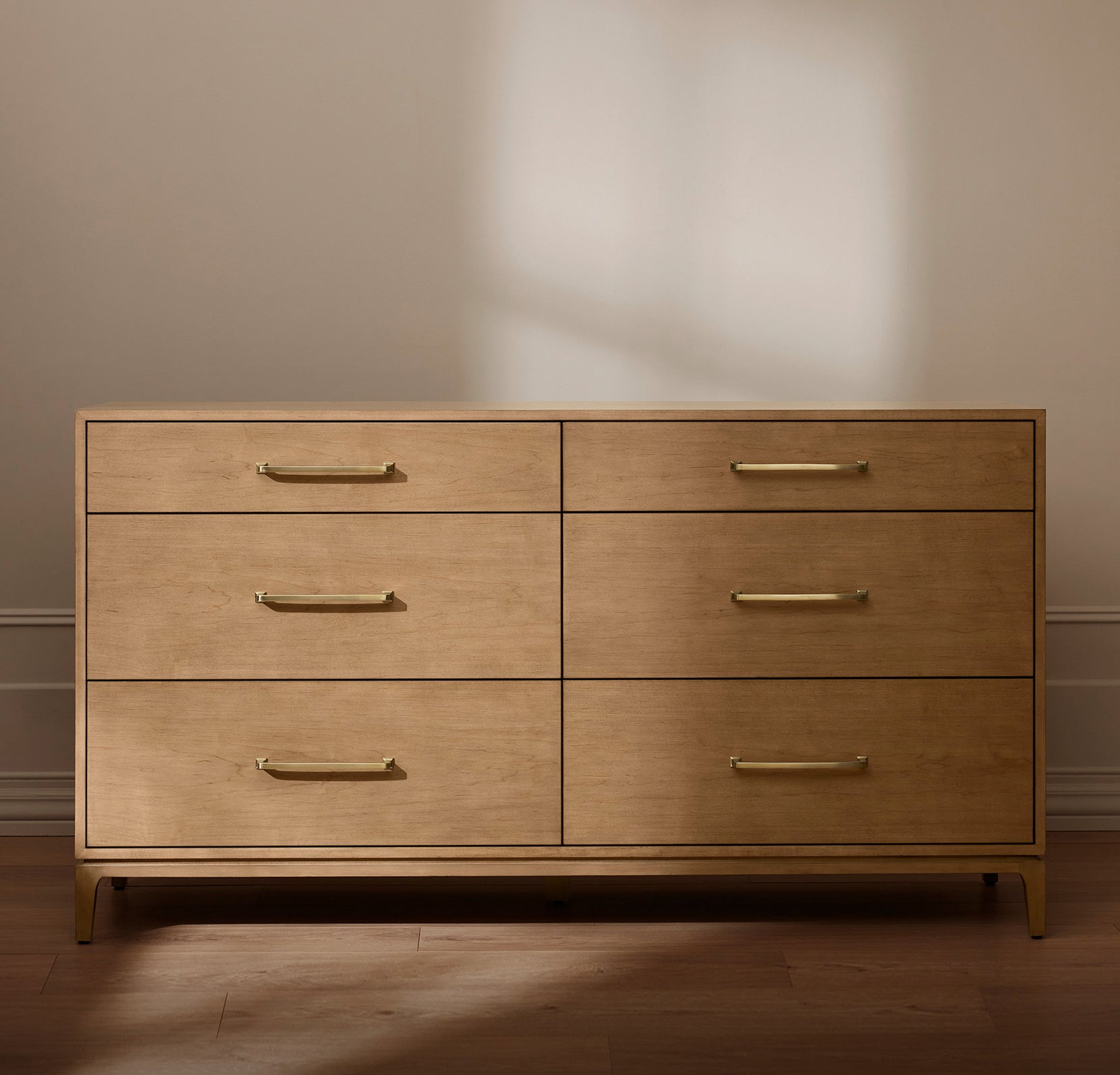 6-Drawer Wood Dresser - Bluff - Brass